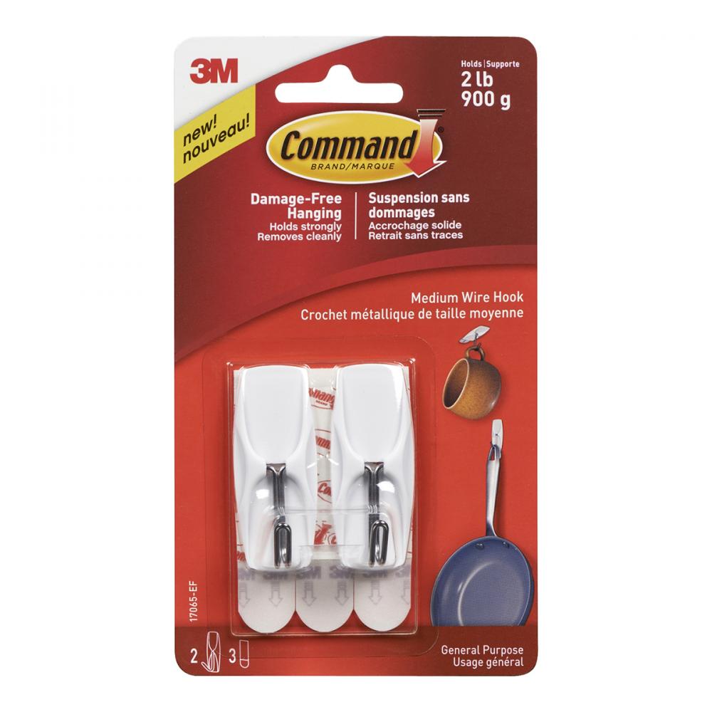 Command™ Wire Hook Medium White 2Lb 2Pk