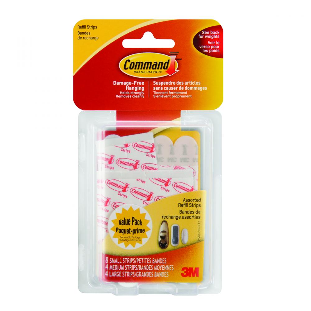 Command™ Refill Strips White Assorted 16pk