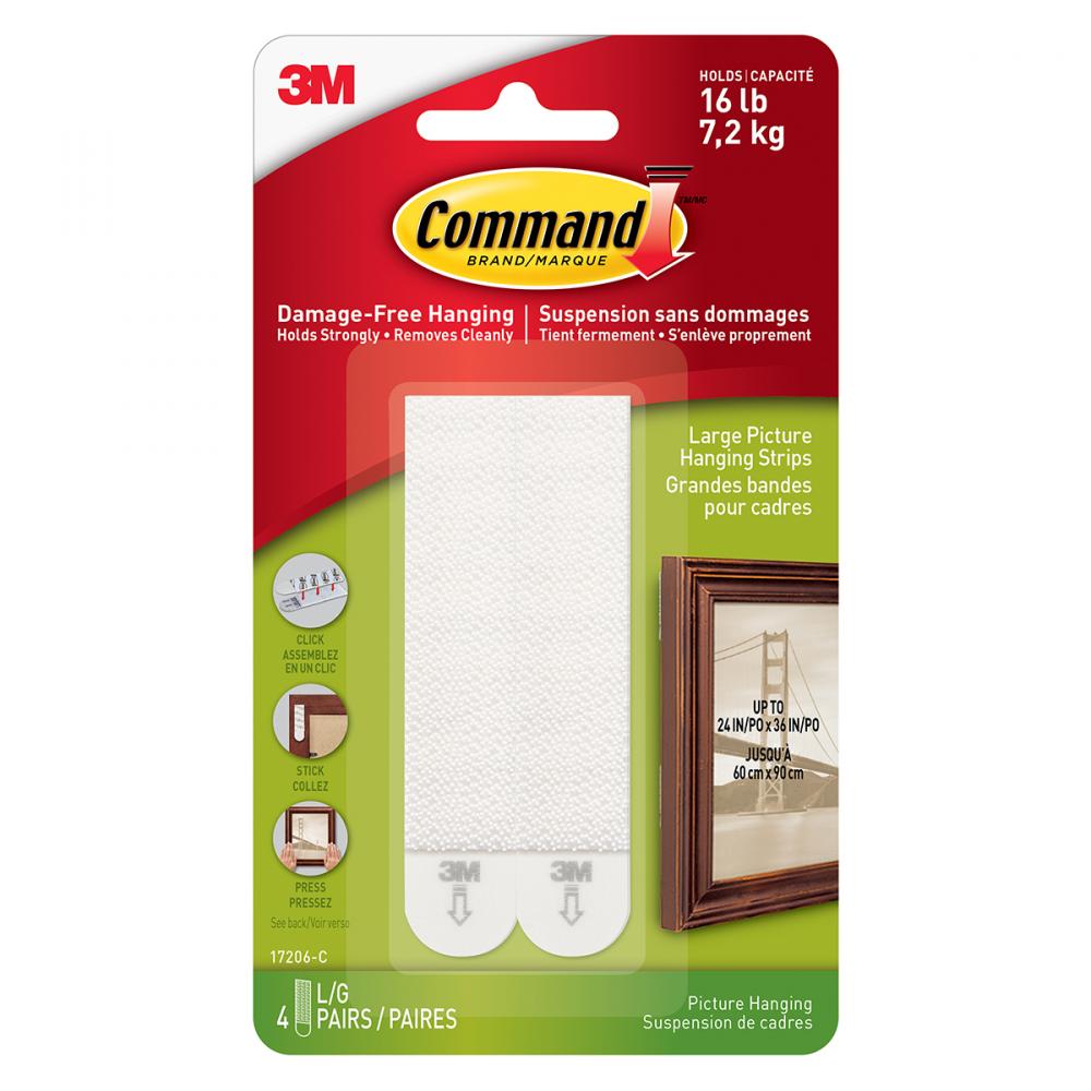 Command™ Picture Hanging Strips Large Black 8Pk