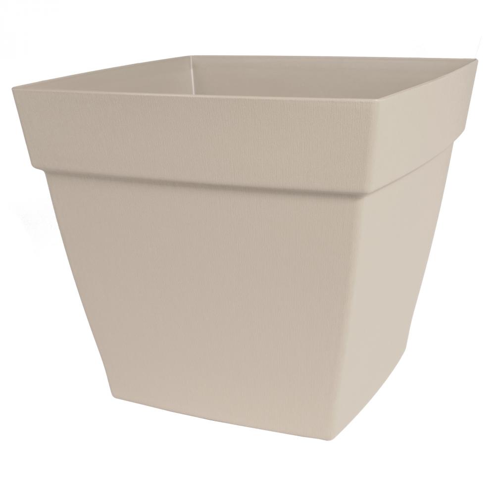 Harmony Self-Watering Planter Square 16in x 16in x 14in Plastic Mocha