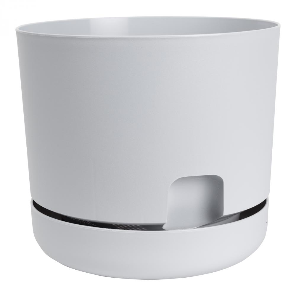 Oasis Self-Watering Pot With Plastic Saucer 6in Light Grey