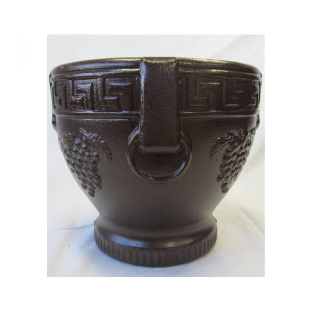 Classic Roman Urn with Grape Design 12.5in Black