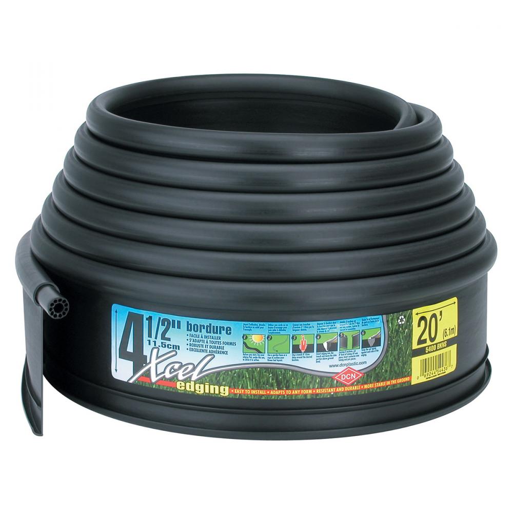 Lawn Edging Plastic Xcel Designer 4-1/2in x 20ft Black