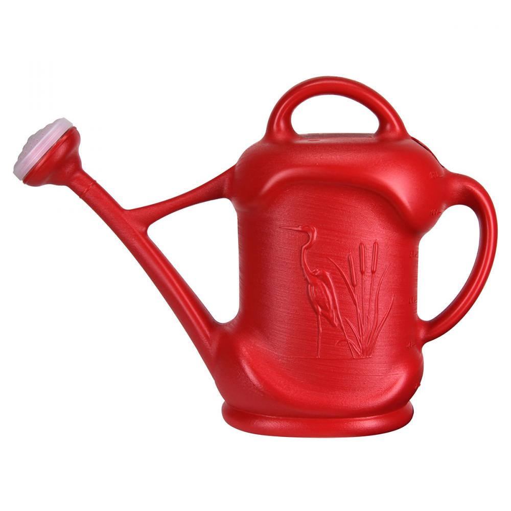 Watering Can Plastic Heron Motif 11.3L/3Gal Red