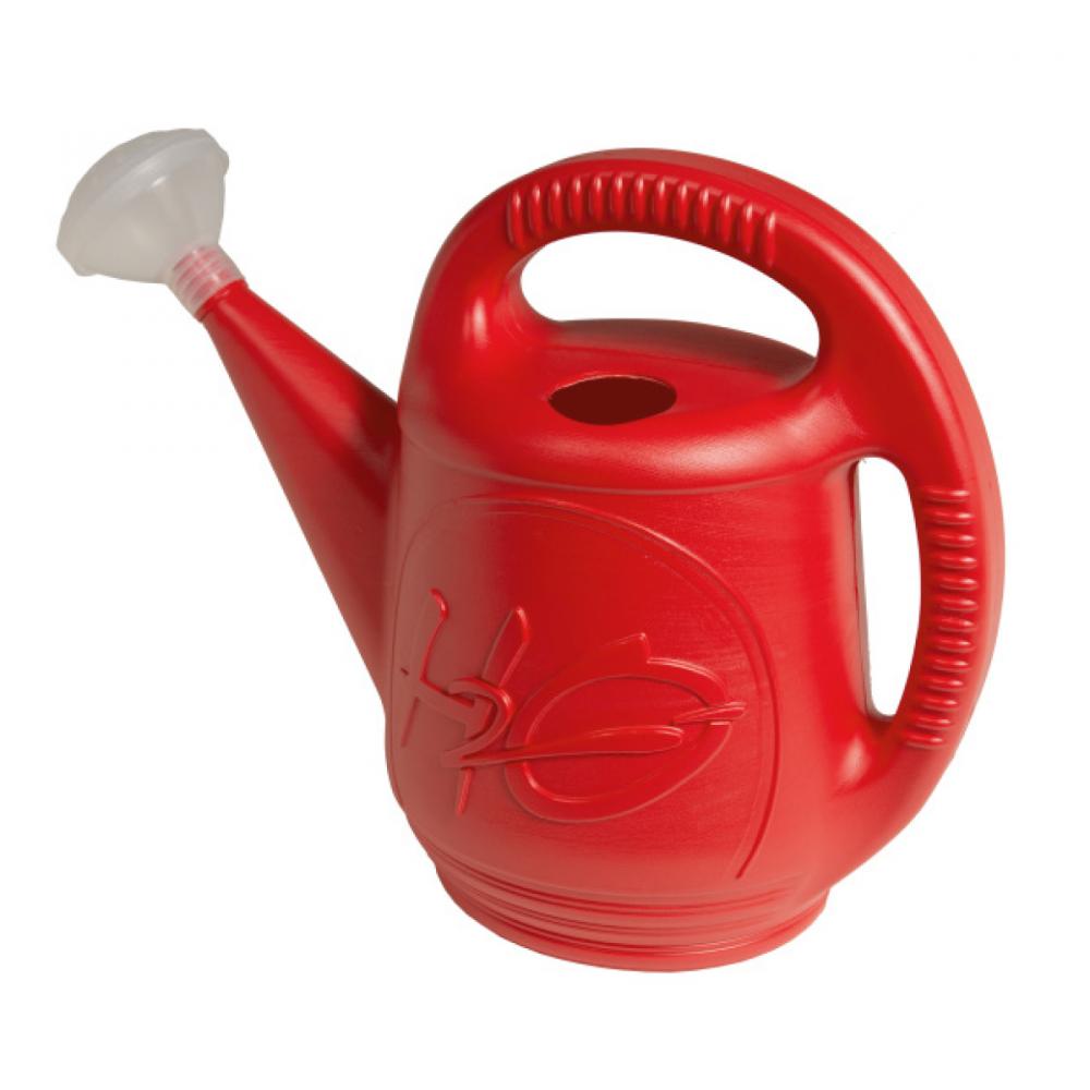 Watering Can Plastic H20 Motif 7.6L/2Gal Red