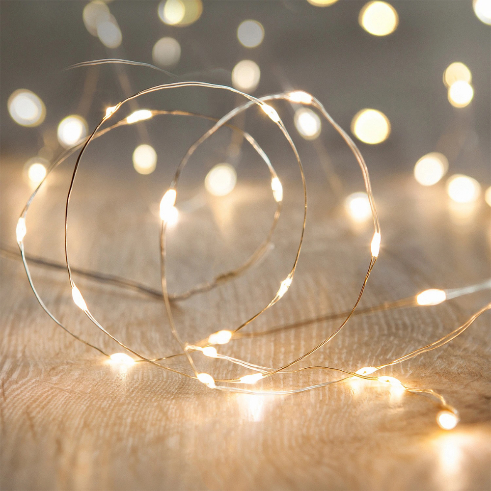 Fairy Light String 100 Warm White Bulbs 33&#39;