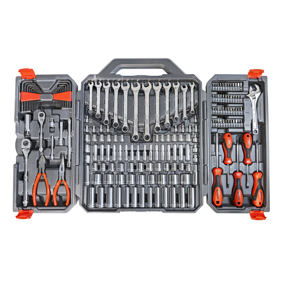 180 Pc 1/4 and 3/8 Drive 6 point SAE/Metric Professional Tool Set