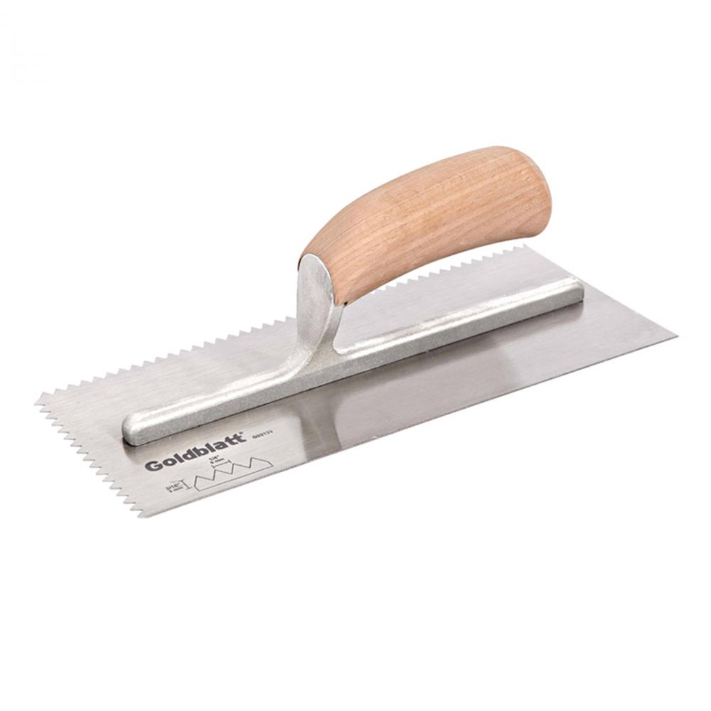 Trowel V-Notch Tempered Steel Wood Handle 3/16 x 5/32&#34; 11in