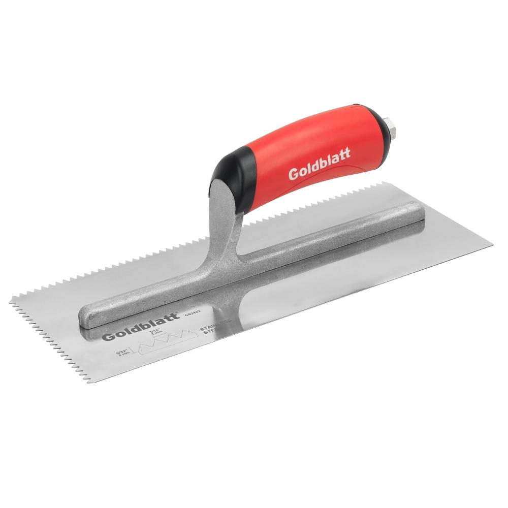 Trowel V-Notch Stainless Steel Red Ergo Handle 3/16x5/32