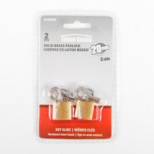 Toolway 101006 - Padlock Brass ¾in 20mm Key Alike 2/pk