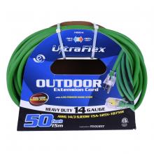 Toolway 140014 - Extension Cord Outdoor SJEOW 14/3 Lighted Single Tap Green 50ft