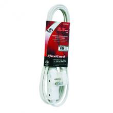 Toolway 140044 - Extension Cord Indoor All Purpose SPT-3 16/3 3-Tap White 3m/10ft