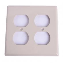 Toolway 140156 - 2 Gang Duplex recep. plate Ivory