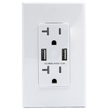 Toolway 140172 - Decora 20-Amp Duplex/USB Charger Receptable with Wall Plate White