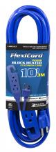 Toolway 140323 - Block Heater Extension Cord Outdoor SJTW 16/3 3-Tap Blue 10ft