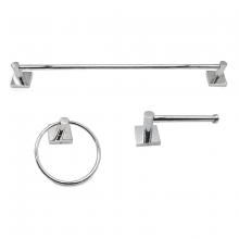 Toolway 180458 - 3PC Serenity Bathroom Hardware Wallmount Set Chrome