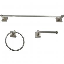 Toolway 180463 - 3PC Serenity Bathroom Hardware Wallmount Set Satin Nickel