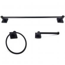 Toolway 180464 - 3PC Serenity Bathroom Hardware Wallmount Set Matte Black