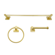 Toolway 180465 - 3PC Serenity Bathroom Hardware Wallmount Set Brushed Gold