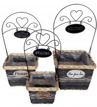 Toolway 184121 - Decorative Wire & Wicker Baskets 3/Set