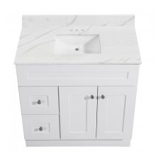 Toolway 188409 - Newport Vanity Marble Top 2-Door/2-Drwr 36in x 21in White