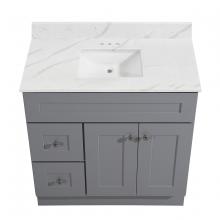 Toolway 188410 - Newport Vanity Marble Top 2-Door/2-Drwr 36in x 21in Lt Gry