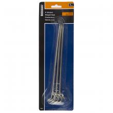 Toolway 454004 - Double Prong Straight Peg Hooks 8in 3Pk