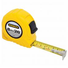 Toolway 530456 - Tape Measure 26ft/8m x 1in Metric/Imperial Yellow Stanley