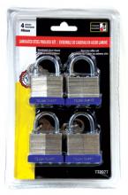 Toolway 732071 - Padlock Laminated 30mm 4pc pack Key Alike