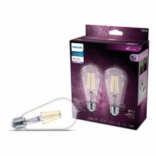 Toolway 83157508 - 2PK Vintage Clear LED Bulbs ST19 75W E26 Bright White Dimmable