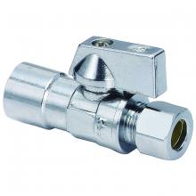 Toolway 84081502 - Quarter Turn Angle Straight Stop Valve 1/2in Solder x 3/8in OD Comp Lead Free