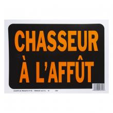 Toolway 87003079 - 10pk Sign Chasseur a L'Affut 8.5in x 12in