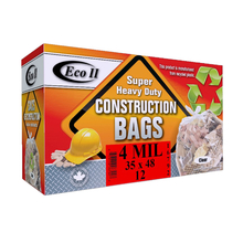 Toolway 87016792 - Construction Garbage Bags 35x48in 4Mil Clear 12PC