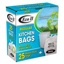 Toolway 87020225 - Kitchen Garbage Bags 20x22in White 25PC