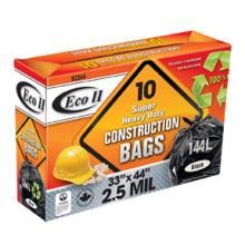 Toolway 87093344 - Construction Garbage Bags 33x44in 2.5mil Black 10PC