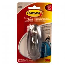 Toolway 87093982 - Command™ Traditional  Hook Large Brushed Nickel 5 Lb