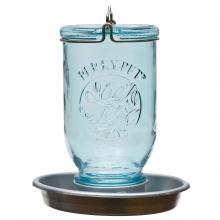 Toolway 88051507 - Wild Bird Waterer Glass Mason Jar Blue 32oz