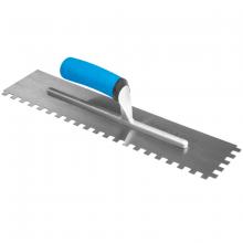 Toolway CEN165 - Sq.Notched Trowel 16" x 4" (3/8"x3/8"x3/8" Notch) Blue HDL