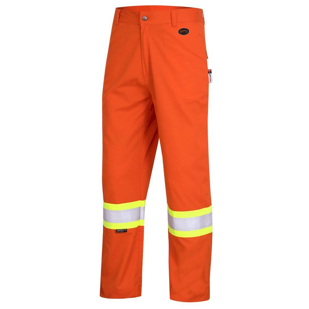 FR-Tech® Hi-Vis 88/12 7 oz FR/ARC-Rated Safety Pants - Hi-Vis Orange - 50x34