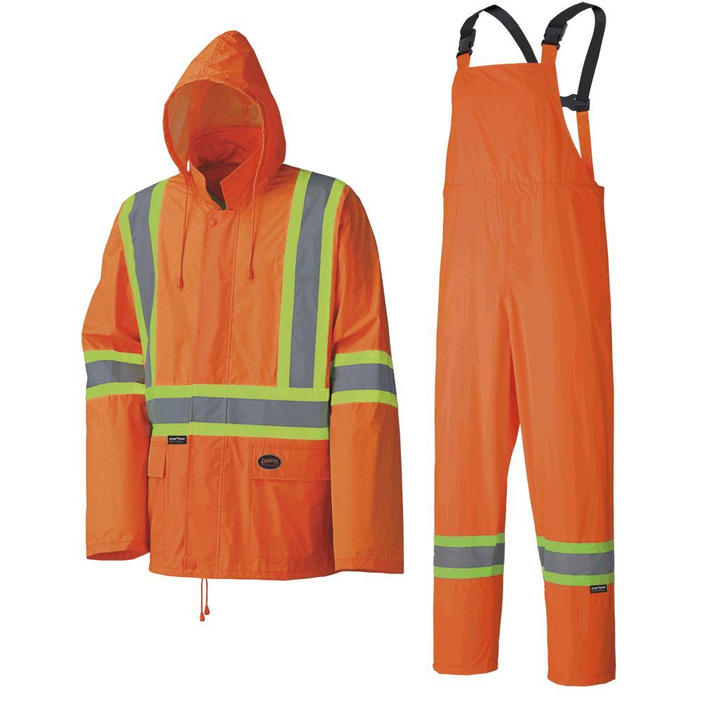 Waterproof Lightweight Safety Rainsuits - Polyester/PVC