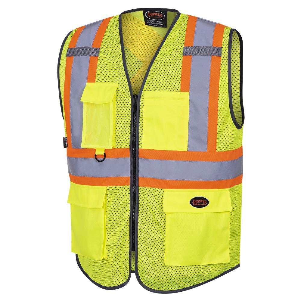 Zip Front Safety Vests - Multi Pockets