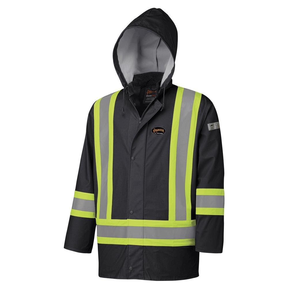 FR Waterproof Hi-Vis Safety Jackets - Detachable Hood