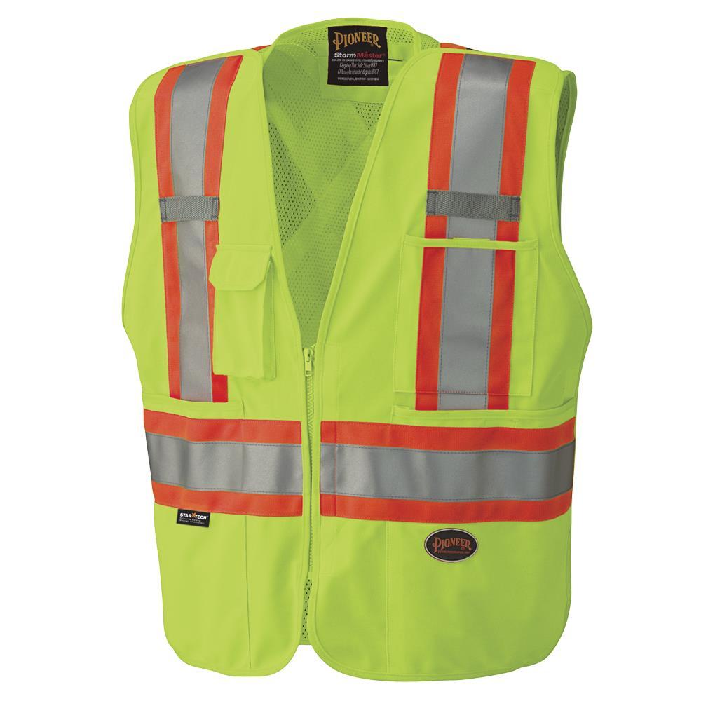 Tear-Away Mesh Back Zip Front Safety Vests - Tricot Polyester