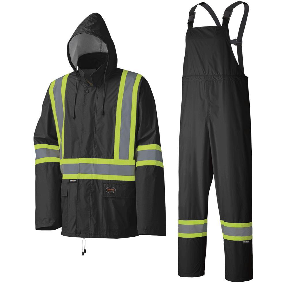 Waterproof Lightweight Safety Rainsuits - Polyester/PVC