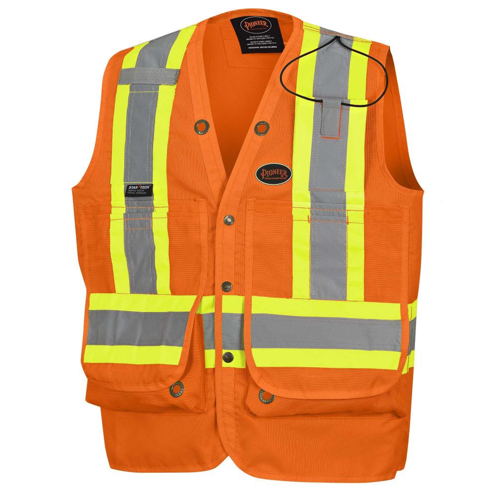 Surveyor&#39;s Safety Vests - 600 Denier Polyurethane Coated Oxford Polyester