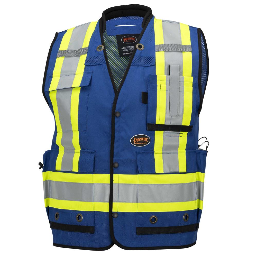 Hi-Vis Surveyor Vest - Anti-Microbial - Mesh Back - Blue - S