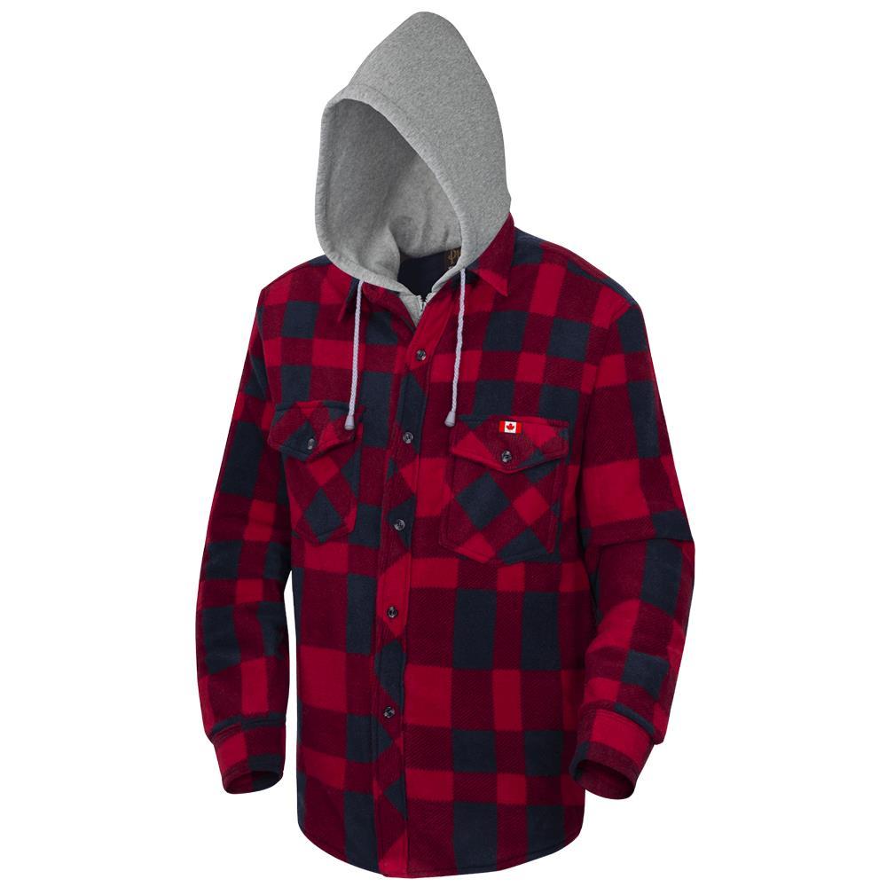 Quilted Polar Fleece Hooded Shirt