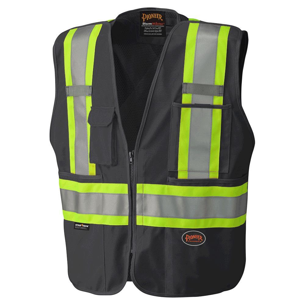 Tear-Away Mesh Back Zip Front Safety Vests - Tricot Polyester