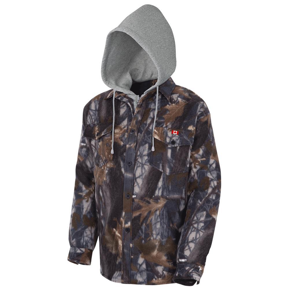 Quilted Polar Fleece Hooded Shirt