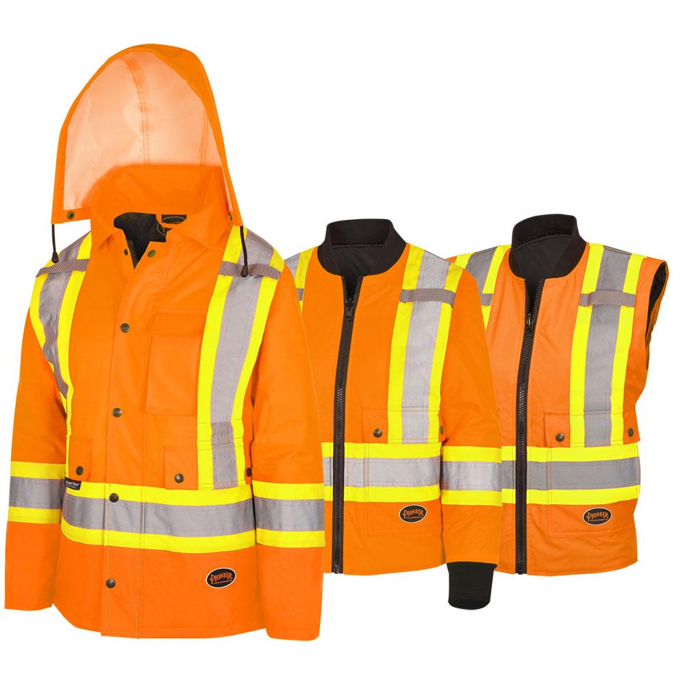 Hi-Vis Waterproof 7-in-1 Safety Parkas